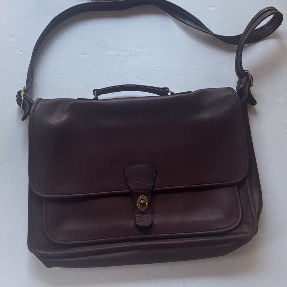 Vintage 80s 90s Coach Crossbody Messenger Satchel Briefcase Bag Office Laptop - Picture 4 of 17
